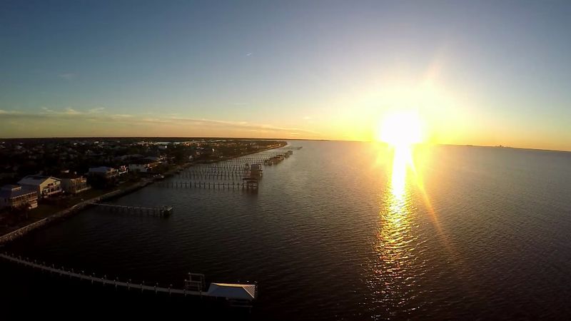 Aerial view over Apollo Beach, Tampa Bay